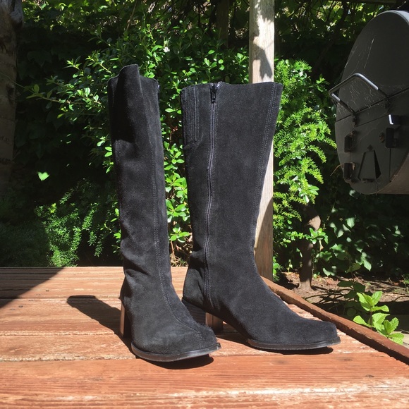 Tall Black Suede Zip Boots LL Bean - Picture 4 of 5